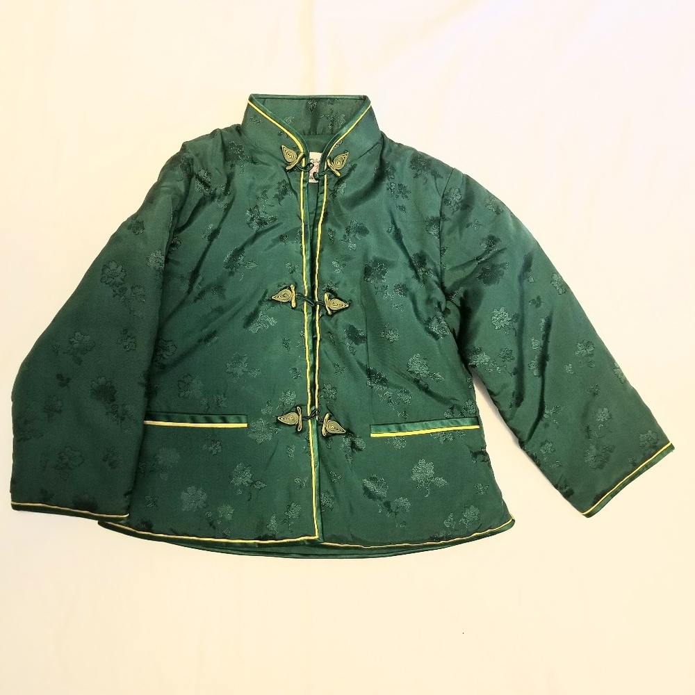 Plum Blossom Toddler Chinese Green Jacket
